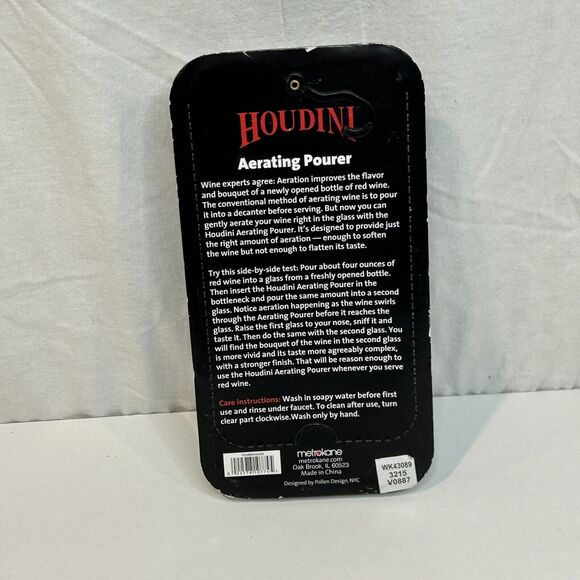 Houdini Aerating Pourer Red Wine Aerator by Metrokane Red Color - Picture 2 of 2